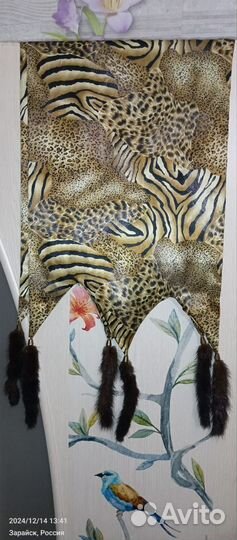 Шарф с хвостиками норки