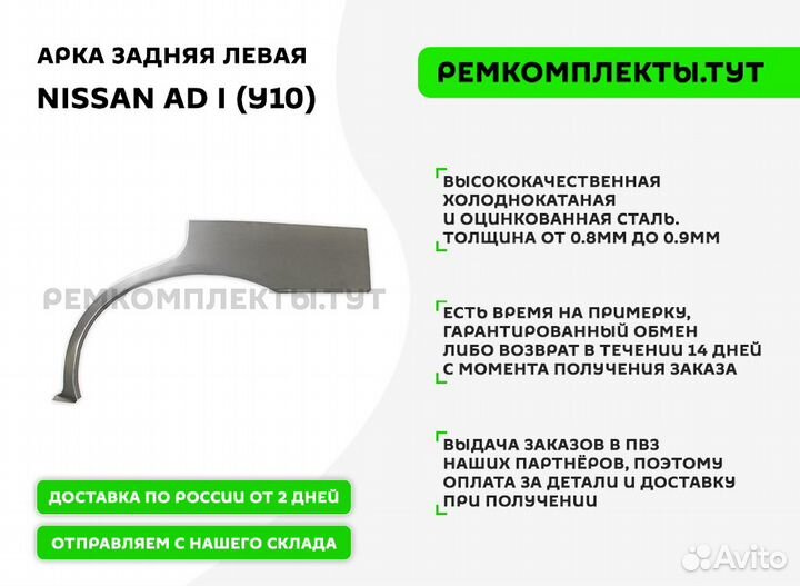 Арка задняя Nissan AD Y10 левая