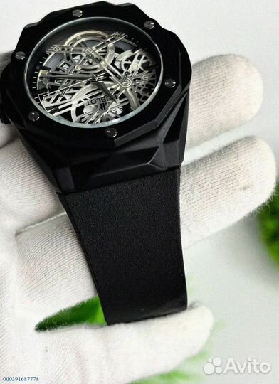 Наручные часы Hublot WHB3 чёрные (Арт.99308)