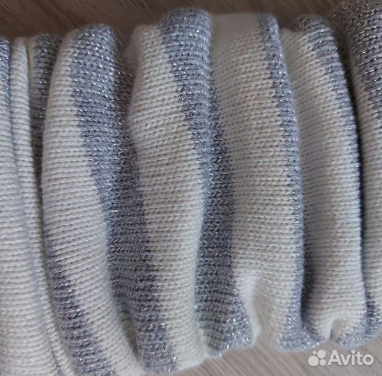 Новые вязанные гетры серые и полосатые