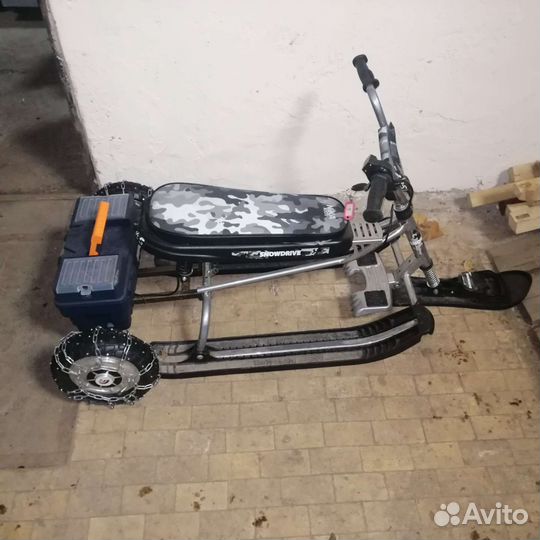 Электрический снегокат. Сани