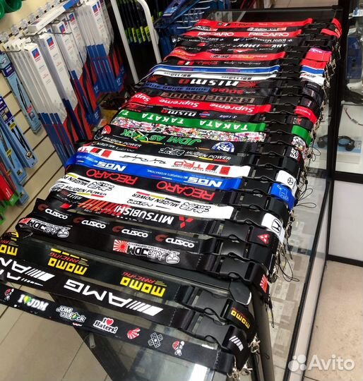 Шнурок JDM для ключей на шею с карабином (ланъярд)