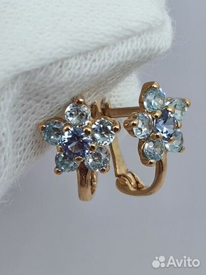 Серьги детские золотые 585 пробы