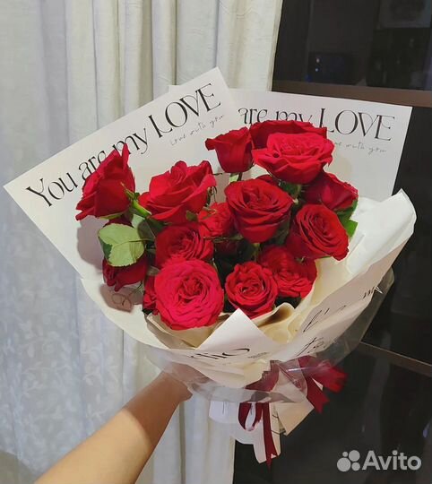 Свежие Букеты из Красных Роз. Доставка/Самовывоз