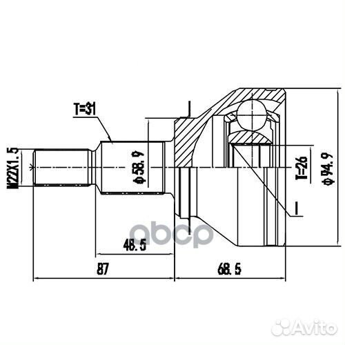 Шрус Наружный Mazda CX-5 (12-) Z88306R Zikmar