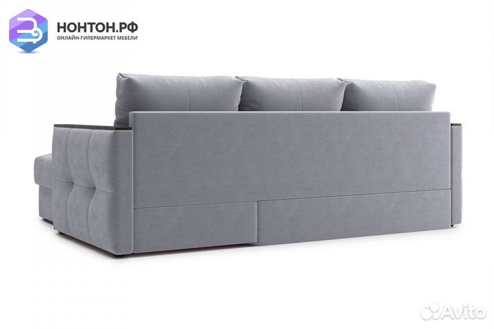 Диван угловой дельфин Инсайд серый