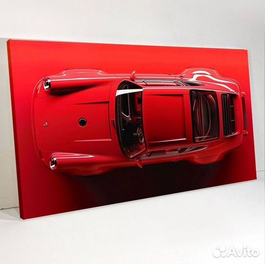 Интерьерная картина Красный Порш Porche 911 964 на