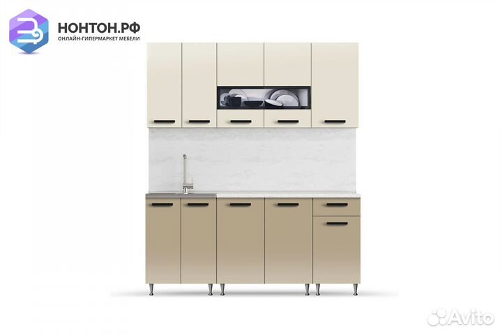 Кухня Рио-2 1.8м бежевый / капучино
