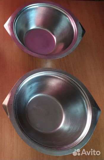 Тарелки из нержавейки и эмалированные. СССР