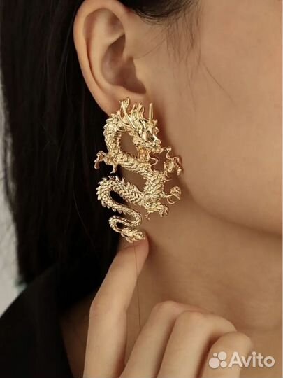 Серьги дракон новые