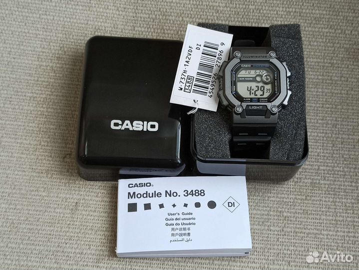 Casio W-737H-1A2 10 лет батарея новые оригинал