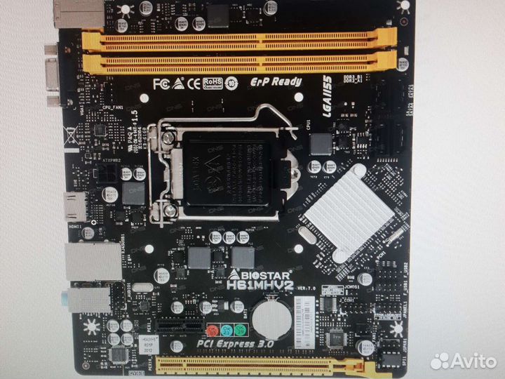 Плата Biostar LGA1155 H61MLV2 H61 2xDDR3-1600 PCI