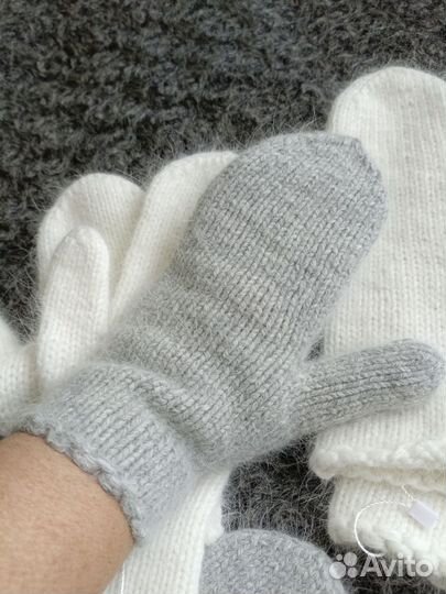 Варежки из пуха норки