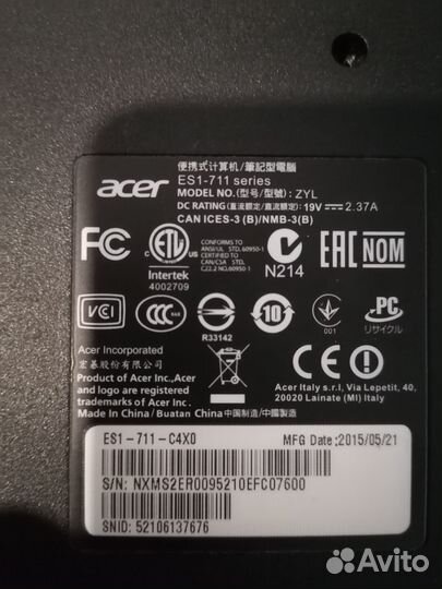 Ноутбук Acer es1-711