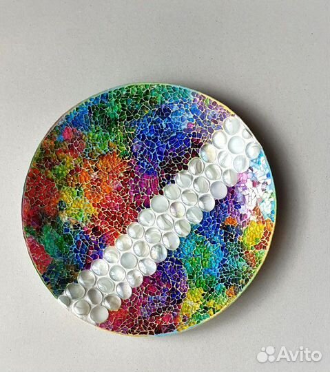 Тарелка декоративная. Мозаика. Подарки. Ручная р