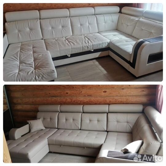 Перетяжка дивана из кожи Реставрация мягкой мебели