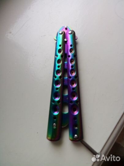 Тренировочный нож бабочка (цвет радужный)