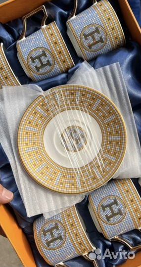 Чайный и кофейный сервиз на 6 персон стиле Hermes