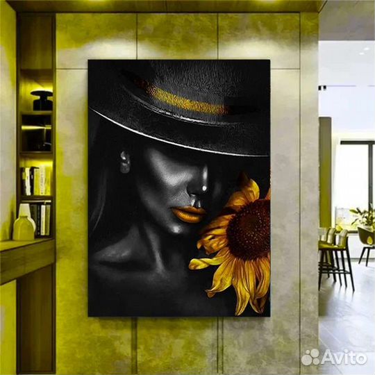 Картина маслом девушка в шляпе