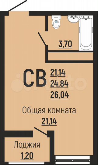 Квартира-студия, 26 м², 4/24 эт.