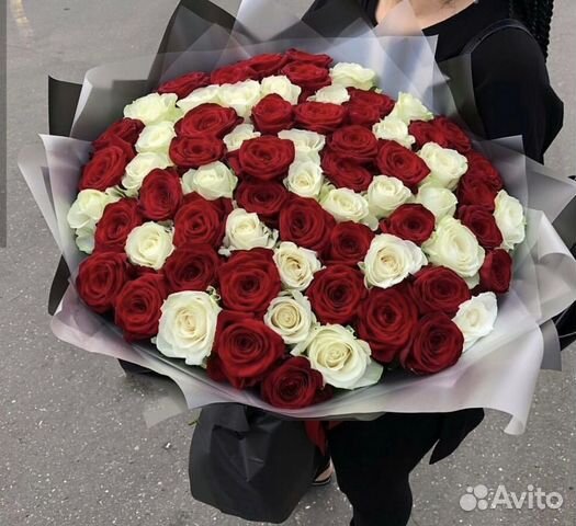 Букет 71 роза микс Цветы Кемерово