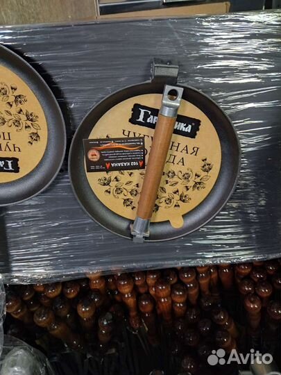 Чугунная сковорода блинная 22см. 24 см