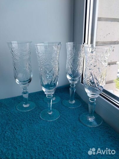 Хрустальные фужеры СССР старинные