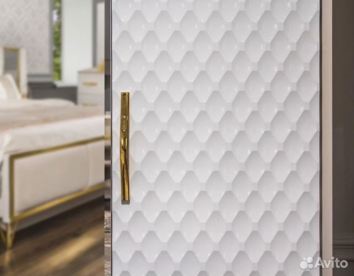 Спальный гарнитур Лара 5-ств 1,8 м белый глянец