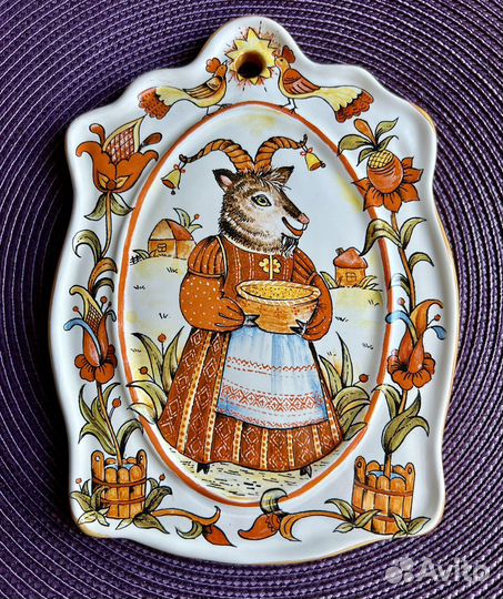 Доска сырная Коза ярославская майолика