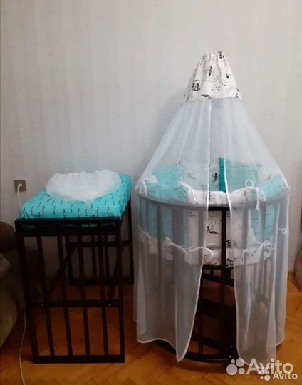 Детская кроватка трансформер с маятником 9в1