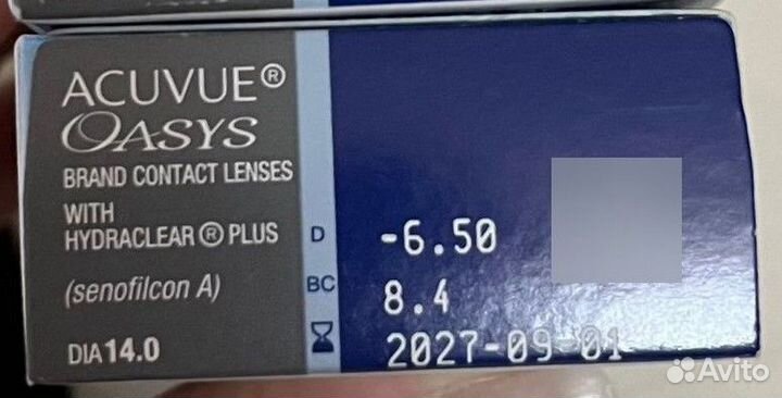 Линзы acuvue oasys with hydraclear plus -6,5