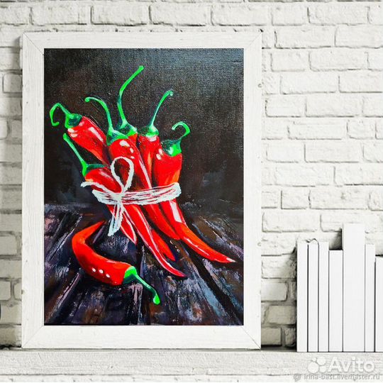 Картина на кухню. Перцы. Интерьерная картина