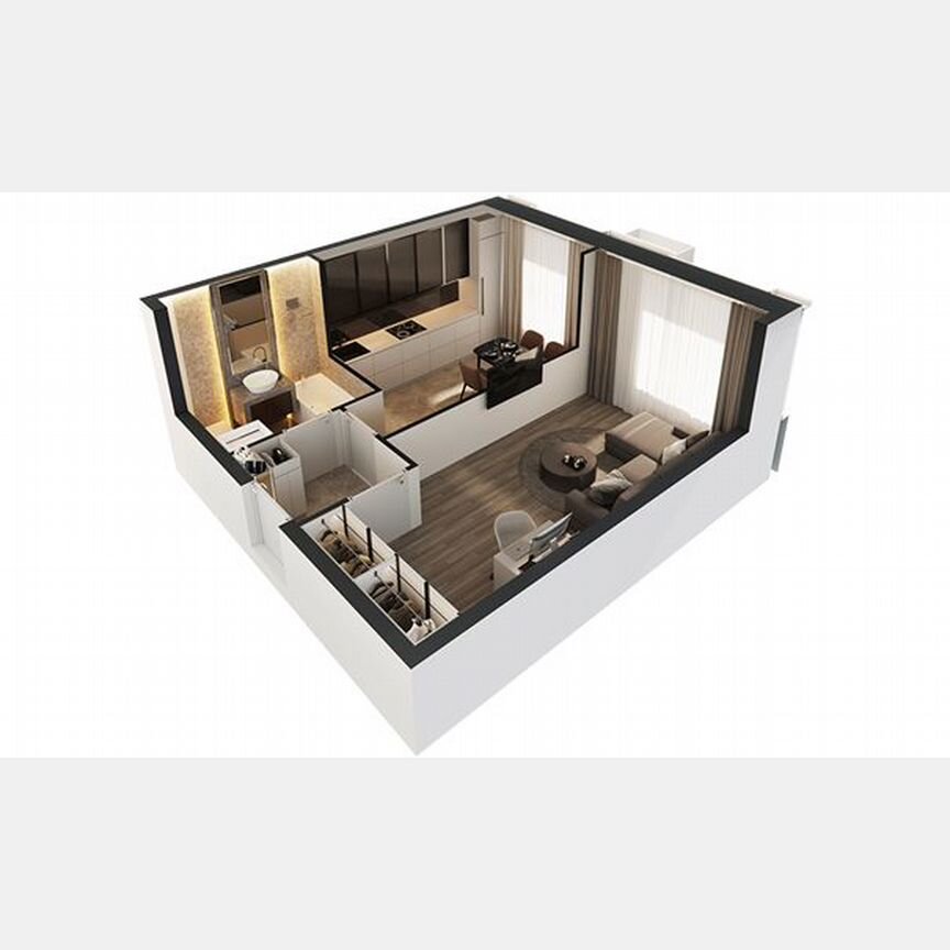 1-к. апартаменты, 36,8 м², 20/30 эт.