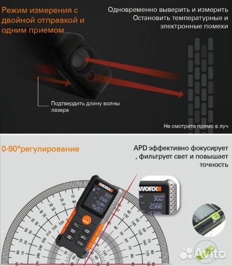 Лазерная указка дальномер Worx