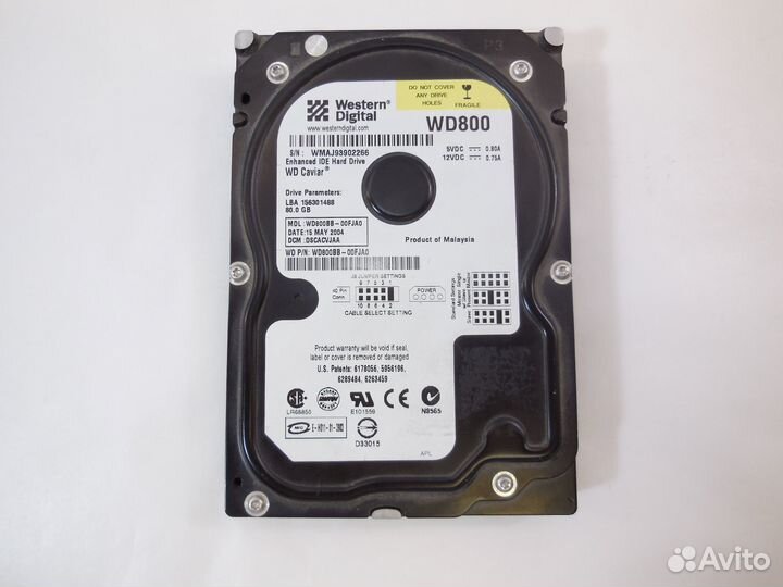 Жесткий Диск HDD IDE 80Gb Western Digital WD800