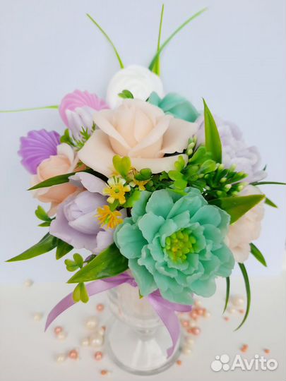 Букет подарок цветы из мыла,букет на выпускные