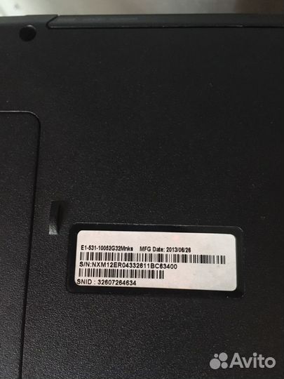 Ноутбук aser aspire e1-531