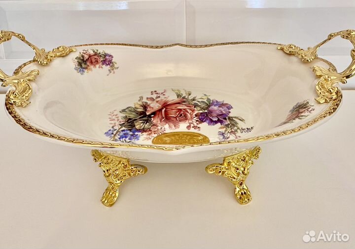 Ваза для фруктов 40см/22см на ножках lefard