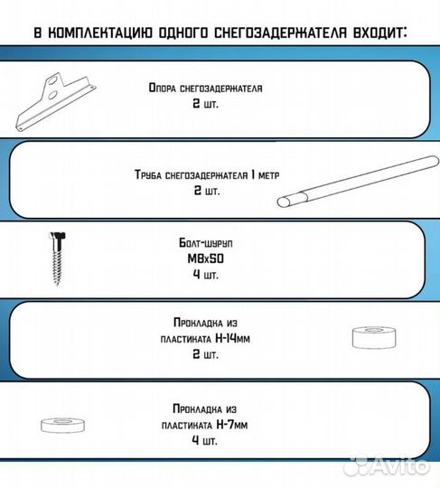 Снегозадержатель 1м