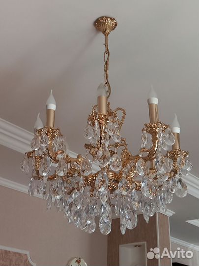Люстра хрустальная чехословакия