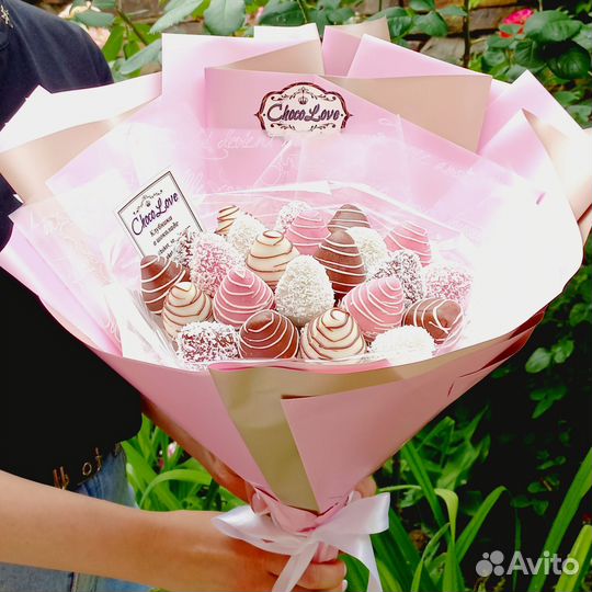 Клубника в шоколаде/ Букеты из шоколадных цветов