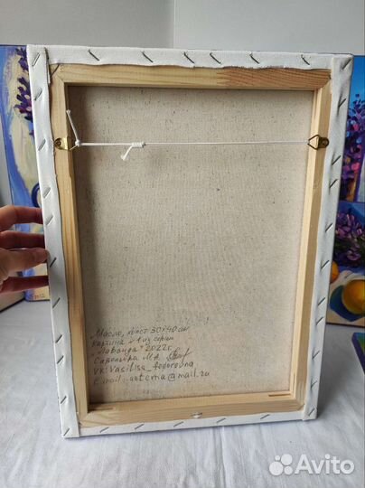 Картина маслом на холсте натюрморт лаванда