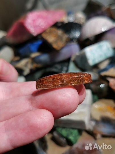 Кварц Волосатик, кабошон