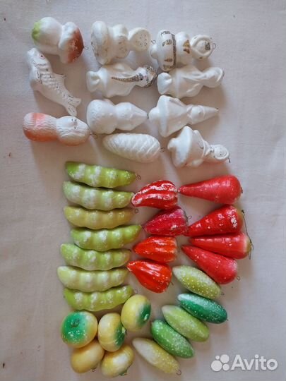 Елочные игрушки СССР из пенопласта