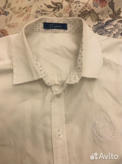 2 белых рубашки для мальчика 160 см