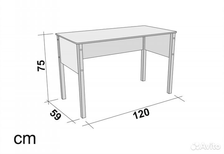 Письменный стол для детской. Графит-белыи