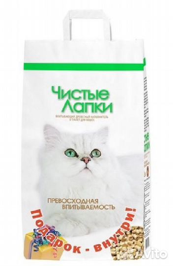 Чистые лапки Древесный наполнитель,12л (Clean Paws