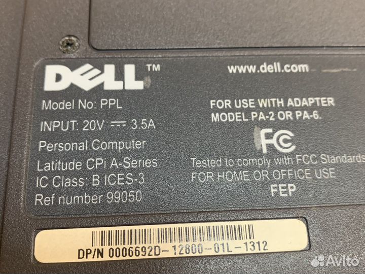 Ноутбук Dell Latitude CPi A серия винтажный