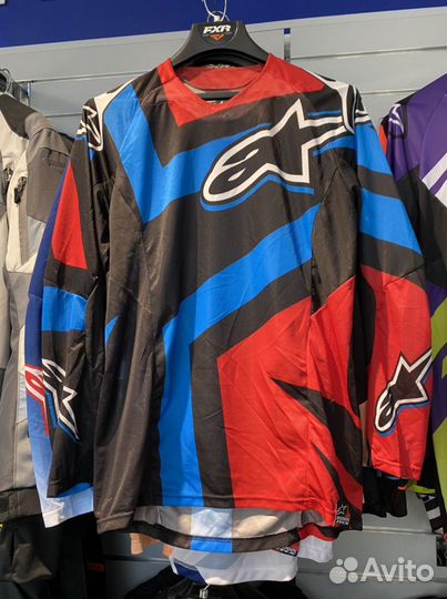 Джерси Alpinestars Techstar (черно-красно-синий)