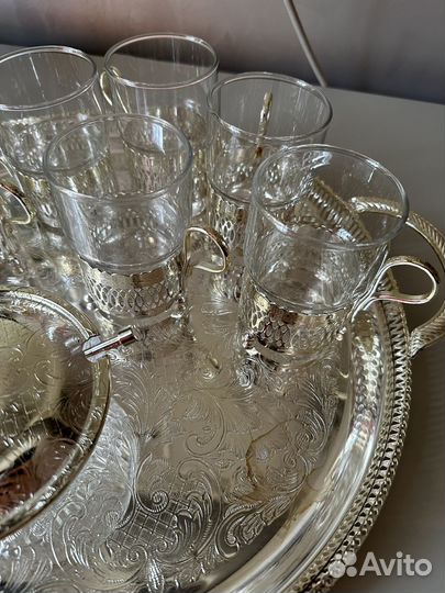 Набор для чая Queen anna, сталь, стекло